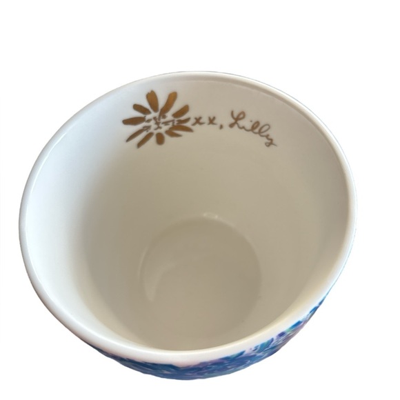 Lilly Pulitzer  Coffee Mug Cup Gold Trim Blue Purple & White Large 12 oz. - Picture 7 of 8